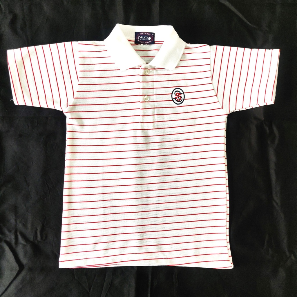 Sri Sri Academy Red White Stripe T Shirt